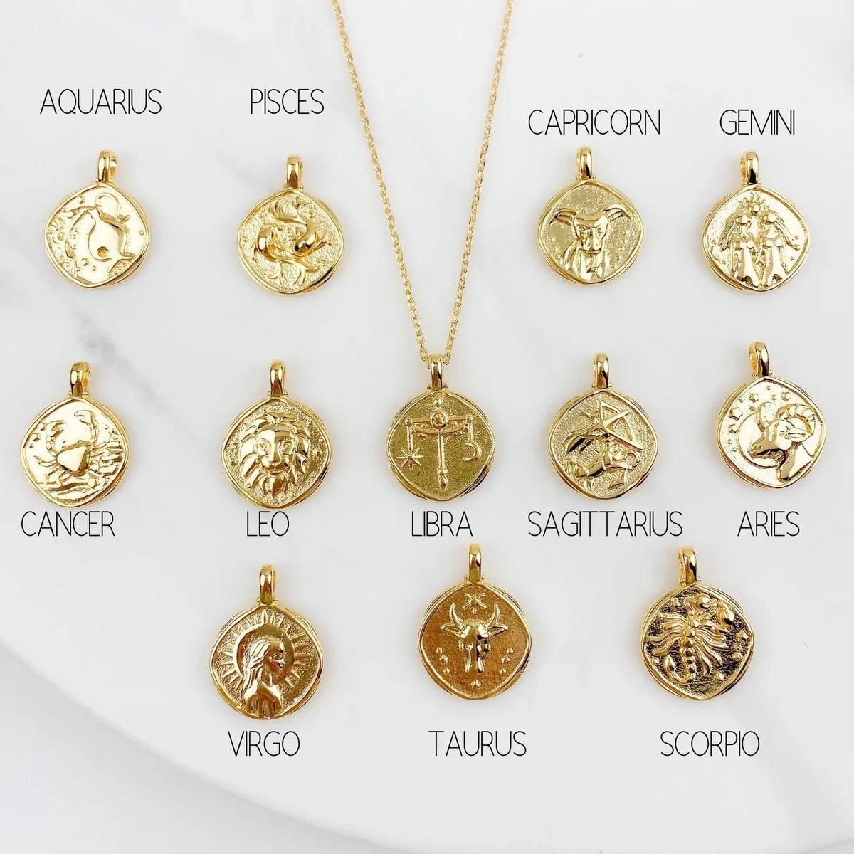 Gold-Plated YOUR Zodiac Necklace - Stylish Astrology Pendant